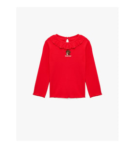 Koton 26YY59003213 Kırmızı Kız Bebek Sweatshirt 6SMG10100AK