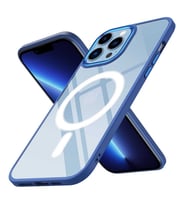 iPhone 13 Pro Kılıf Wireless Şarj Özellikli Krom Magsafe Kılıf (Lacivert)