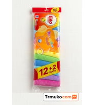 14 Adet (12+2) Çok Amaçlı Mikrofiber Temizlik Bezi - 30x30 cm Renkli Ekonomik Maxi Paket