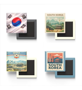 Buzdolap Magnetleri - Güney Kore Seul - South Korea - 4'lü Set Magneti