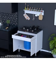 Modilayn BİRCE XL-70 x 87 x 48 cm Tüp Bölmeli Set Ocak Altı Dolap ve Baharat Rafı (Beyaz)