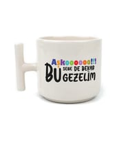 Aşkoooooo Baskılı Beyaz Kulplu T Kupa
