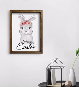 BK Gift Paskalya Bayramı Doğal Masif Ahşap Çerçeveli Tablo 45x65cm-1