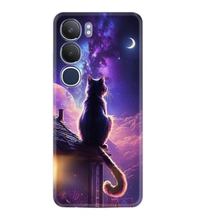 Vivo Y19S Kılıf Boutique Baskılı Resimli Damdaki Kedi Pcode -091