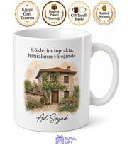 Köy Evi Hatırası Fotoğraflı Baskılı Kupa Bardak Nostaljik Hediye