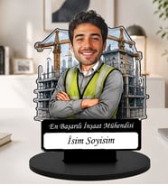 Kişiye Özel Karikatürlü İnşaat Mühendisi Masaüstü Ahşap İsimlik Fotoğraflı İnşaat Mühendisi Hediyesi Şantiye Ofis Dekoru İnşaat Mühendisi Hediyesi, Mühendis Hediyesi, Şantiye Şefi Hediyesi, Meslek Hediyesi