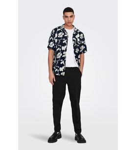 -ONSDASH LIFE SS RESORT AOP SHIRT NOOS (Lacivert)