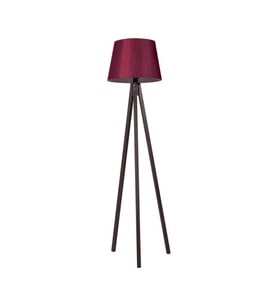 3 Ayakl Lambader Tripod Ayaklı Ahşap Abajur Bordo Kahve LY651