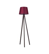 3 Ayakl Lambader Tripod Ayaklı Ahşap Abajur Bordo Kahve LY651