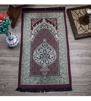 Hediyelik İpek Nur Tafta Seccade Bordo 68x110 cm - 300 gr