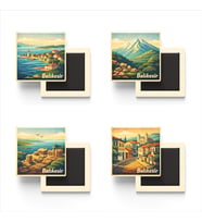Balıkesir - Baskılı Buzdolap Magneti Kare - 9x9 cm - 4 Adet