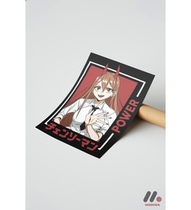Chainsaw Man Power Anime Poster, Çerçevesiz Yüksek Kalite Duvar Afişi - Anime