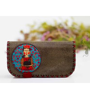 Mavi Frida Figürlü Büyük Cüzdan Etnik Bohem Retro Vintage Style - YESİL (Yeşil)