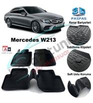 Mercedes W213 Havuzlu 3D Paspas Niken Siyah 2016 Sonrası