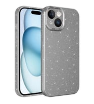 Apple iPhone 15 Plus Kılıf Kamera Korumalı Simli Lüks Zore Koton Kapak