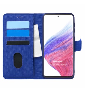 Microsonic Samsung Galaxy A53 5G Kılıf Fabric Book Wallet Lacivert
