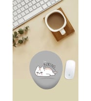 Sıkılmış Kedi Desenli Bilek Destekli Mouse Pad
