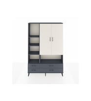 Arges Dolap 8 Raflı 4 Çekmeceli 2 Kapaklı 132x30x195 Antrasit-Aytaşı/Antrasit