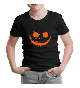 HalloWeen - Face Siyah Çocuk Tshirt