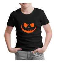 HalloWeen - Face Siyah Çocuk Tshirt
