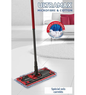 Ultramax sert zeminler, taş ve fayanslar için yedek parça, mikrofiber ve pamuktan yapılmış paspas kılıfı, ekstra nemli temizlik için, çamaşır makinesinde yıkanabilir, 1'li paket yedek