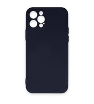 iPhone 12 Pro Max Kılıf Nano İçi Kadife Silikon - Lacivert