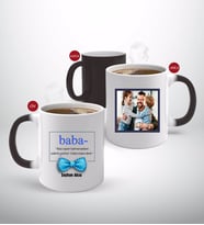 BK Gift Kişiye Özel Babalar Günü Hediyesi Fotoğraflı Sihirli Kupa Bardak-96 (Beyaz)