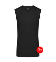 Erkek Modal V Yaka Kolsuz Tshirt 3'lü Paket - Siyah