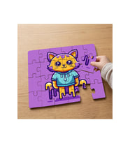Sevimli Kedicik Tasarımlı 24 Parça Ahşap Çocuk Puzzle MPK0281