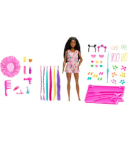 Barbie Brooklyn Eğlenceli Saçlar Oyun Seti, Barbie "Brooklyn" Roberts Bebek Ve 50'Den Fazla Saç Şeki (Çok Renkli)