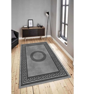 Dijital Baskılı Yıkanabilir Kaymaz Modern Renkli Salon Halısı Mutfak Halısı Yolluk ND-HY-962 (Gri)