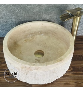 Klasik Traverten Dışı Patlatma Lavabo