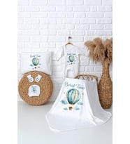 Pia Baby Premium %100 Pamuk Hastane Çıkışı Tulumlu Yenidoğan Erkek Bebek Hediye Seti 5023-03 (Ekru)