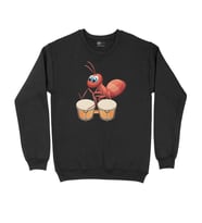 Davul Çalan Karınca Siyah Sweatshirt