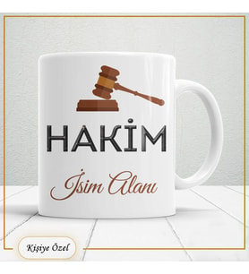 Hakimlere Özel İsim Yazılabilir Kupa Bardak – Kişiye Özel Meslek Temalı Hediye-138