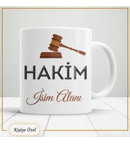 Hakimlere Özel İsim Yazılabilir Kupa Bardak – Kişiye Özel Meslek Temalı Hediye-138