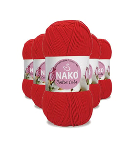 5 Adet Cotton Lüks Yelek Tunik Kazak Bluz Hırka İpi Yünü Kırmızı 97573