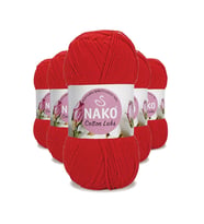 5 Adet Cotton Lüks Yelek Tunik Kazak Bluz Hırka İpi Yünü Kırmızı 97573