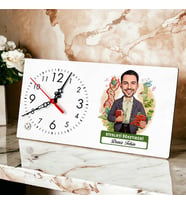 Erkek Biyoloji Öğretmenine Hediye Karikatürlü Masa Saati