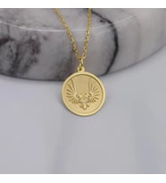 Kişiye Özel 925 Ayar Gümüş Şık Çift Başlı Kartal Model Kolye (Gold)