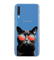 PrintiFy Samsung Galaxy A70 ile Uyumlu Kedi 3 Kamera Korumalı Şeffaf Kılıf