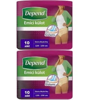 Depend Emici Külot Hasta Bezi XL - Extra Büyük Kadın 20 Adet (2PK*10)