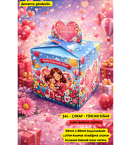 Canım Annem 5 Adet Anneler Günü Hediye Kutusu  Şal – Çorap Uyumlu Karton Kutu (8,8×8,8 cm)
