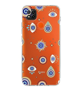 PrintiFy Xiaomi Redmi 10 2022 ile Uyumlu Nazar Boncuğu 5  Kamera Korumalı Şeffaf Silikon Kılıf