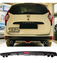 Dacia Lodgy Difüzör Arka Tampon Eki 4 Egzoz Çıkışlı Siyah