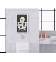 BK Home Banyo Tuvalet Dekoratif Ahşap Beyaz Çerçeveli Tablo-17