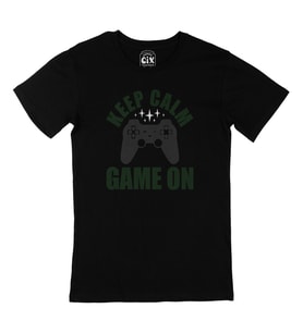 Keep Calm Game On Siyah Tişört