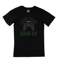 Keep Calm Game On Siyah Tişört