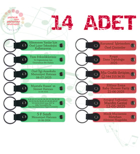 F Yeşili & Nar Çiçeği, Kurumsal Eğitim Katılımcılarına Hediye, 14’lü Set, Kişisel Anahtarlık