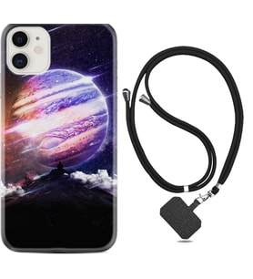 Apple iPhone 11 12 13 Mini Kılıf Boyun Askılı Silikon Super Planet 1797